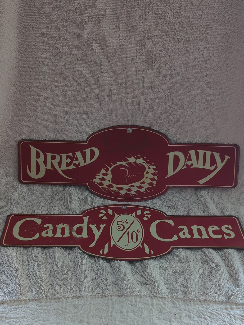 Bread Daily & Candy Canes Red Wall Signs